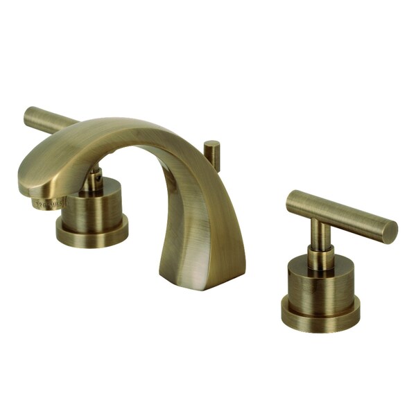 KS4983CML Manhattan 8" Widespread Bathroom Faucet, Antique Brass